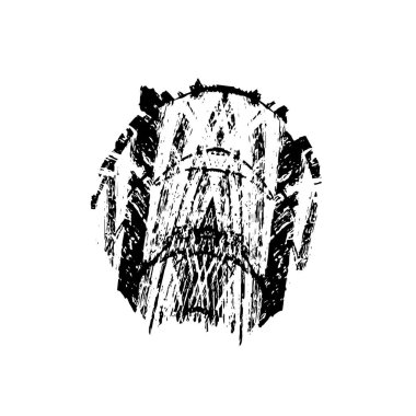 soyut grunge fırça darbesi siyah beyaz