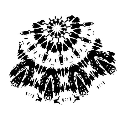 Siyah beyaz vektör ikonu. soyut illüstrasyon