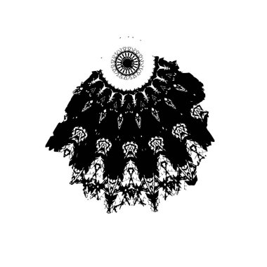 Soyut çiçek çelenklerinin el çizimi vektör çizimi