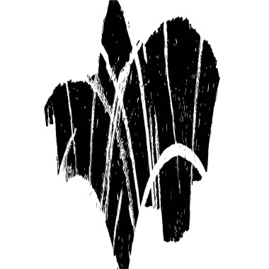 Siyah el fırça darbeleri. grunge mürekkep fırçası.