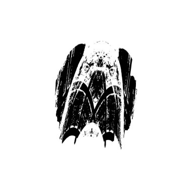 siyah ve beyaz vektör el - soyut fırça darbesi çizildi