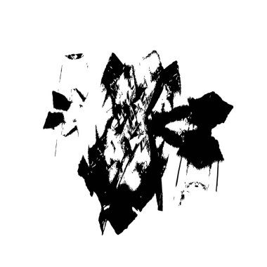 beyaz arkaplanda izole edilmiş siyah fırça darbesinin grunge dokusu 