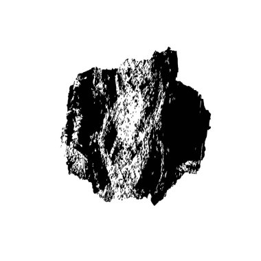 beyaz arkaplanda izole edilmiş siyah fırça darbesinin grunge dokusu 
