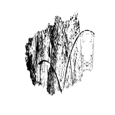 siyah fırça darbesi ve doku. grunge soyut el - boyanmış elementler.