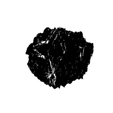 beyaz arkaplanda izole edilmiş siyah fırça darbesinin grunge dokusu 