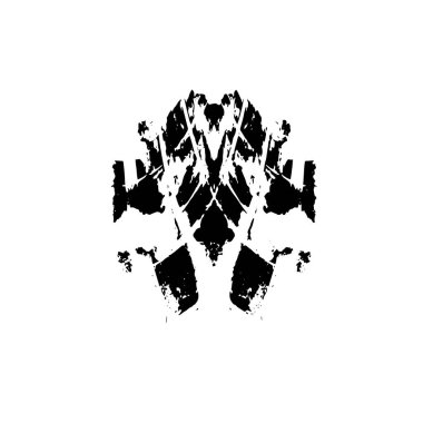 beyaz arkaplanda grunge siyah mürekkep darbesi