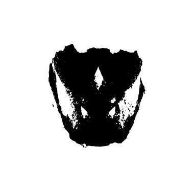 beyaz arkaplanda grunge siyah mürekkep darbesi