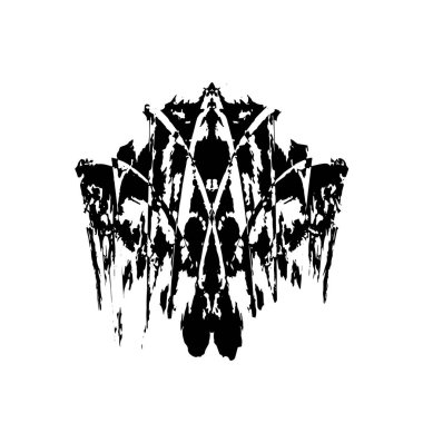 beyaz arkaplanda grunge siyah mürekkep darbesi