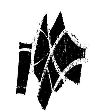 beyaz arkaplanda grunge siyah mürekkep darbesi