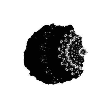 beyaz arkaplanda grunge siyah mürekkep darbesi