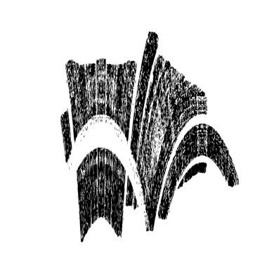 beyaz arkaplanda grunge siyah mürekkep darbesi