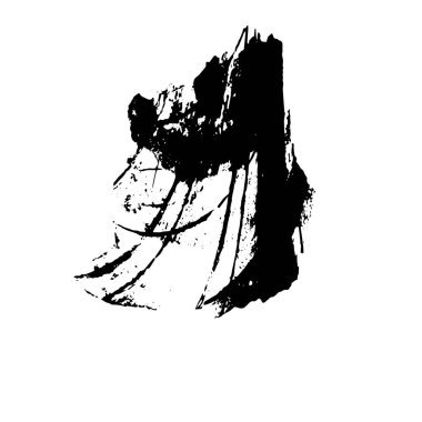 beyaz arkaplanda grunge siyah mürekkep darbesi