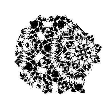 beyaz arkaplanda grunge siyah mürekkep darbesi