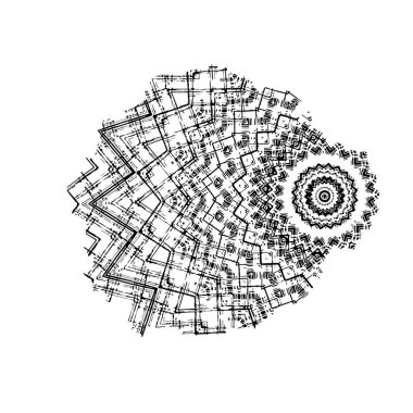 beyaz arkaplanda grunge siyah mürekkep darbesi