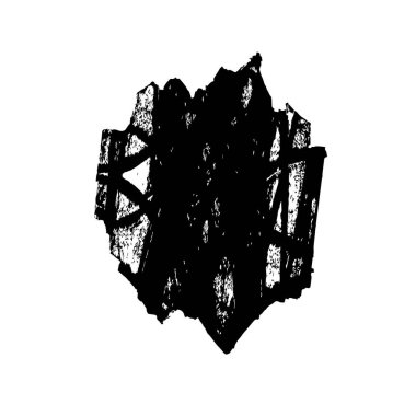 beyaz arkaplanda grunge siyah mürekkep darbesi