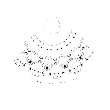 beyaz arkaplanda grunge siyah mürekkep darbesi