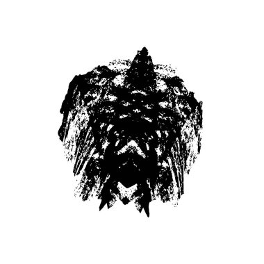 beyaz arkaplanda grunge siyah mürekkep darbesi