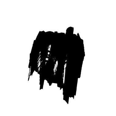 Beyaz arka planda siyah fırça darbesi 