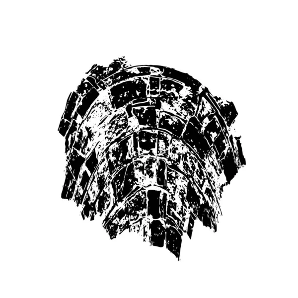 Grunge Schwarzer Tintenstrich Auf Weißem Hintergrund — Stockvektor