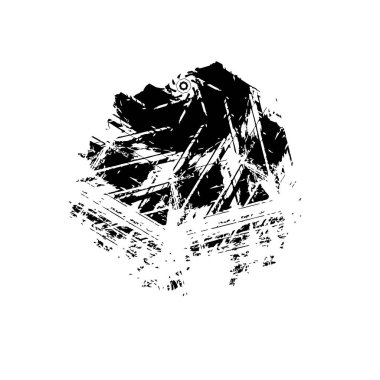 creative element, black brush stroke on white background 