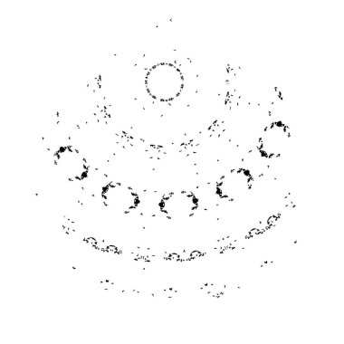 Grunge üst üste biniyor. Soyut siyah-beyaz vektör arkaplanı. Çatlak, leke ve noktalarda kirli desenli tek renkli klasik yüzey. Karanlık korku tarzında eski bir duvar.
