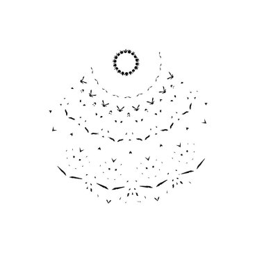 Grunge üst üste biniyor. Soyut siyah-beyaz vektör arkaplanı. Çatlak, leke ve noktalarda kirli desenli tek renkli klasik yüzey. Karanlık korku tarzında eski bir duvar.