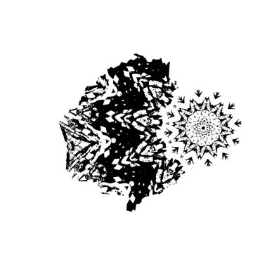 Grunge üst üste biniyor. Soyut siyah-beyaz vektör arkaplanı. Çatlak, leke ve noktalarda kirli desenli tek renkli klasik yüzey. Karanlık korku tarzında eski bir duvar.