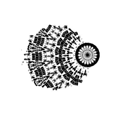 Grunge üst üste biniyor. Soyut siyah-beyaz vektör arkaplanı. Çatlak, leke ve noktalarda kirli desenli tek renkli klasik yüzey. Karanlık korku tarzında eski bir duvar.