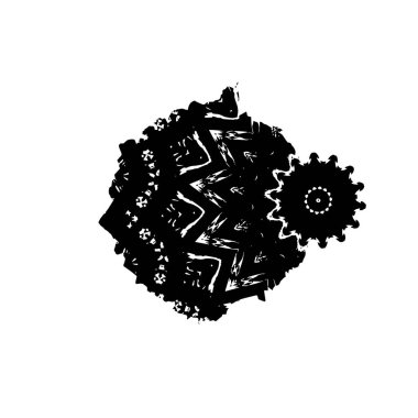 Grunge üst üste biniyor. Soyut siyah-beyaz vektör arkaplanı. Çatlak, leke ve noktalarda kirli desenli tek renkli klasik yüzey. Karanlık korku tarzında eski bir duvar.