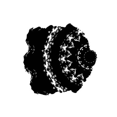 Grunge üst üste biniyor. Soyut siyah-beyaz vektör arkaplanı. Çatlak, leke ve noktalarda kirli desenli tek renkli klasik yüzey. Karanlık korku tarzında eski bir duvar.