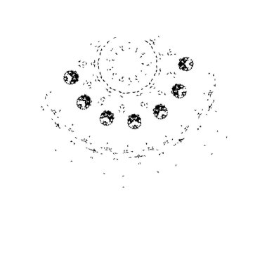 Grunge üst üste biniyor. Soyut siyah-beyaz vektör arkaplanı. Çatlak, leke ve noktalarda kirli desenli tek renkli klasik yüzey. Karanlık korku tarzında eski bir duvar.