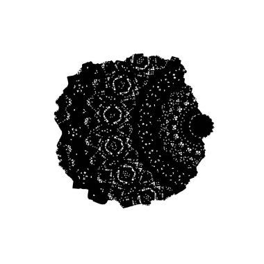 Grunge üst üste biniyor. Soyut siyah-beyaz vektör arkaplanı. Çatlak, leke ve noktalarda kirli desenli tek renkli klasik yüzey. Karanlık korku tarzında eski bir duvar.