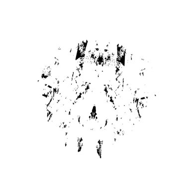 Grunge üst üste biniyor. Soyut siyah-beyaz vektör arkaplanı. Çatlak, leke ve noktalarda kirli desenli tek renkli klasik yüzey. Karanlık korku tarzında eski bir duvar.