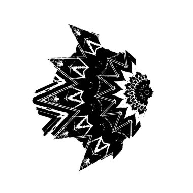 Grunge üst üste biniyor. Soyut siyah-beyaz vektör arkaplanı. Çatlak, leke ve noktalarda kirli desenli tek renkli klasik yüzey. Karanlık korku tarzında eski bir duvar.