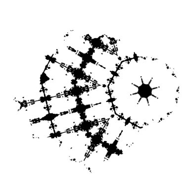 Grunge üst üste biniyor. Soyut siyah-beyaz vektör arkaplanı. Çatlak, leke ve noktalarda kirli desenli tek renkli klasik yüzey. Karanlık korku tarzında eski bir duvar.