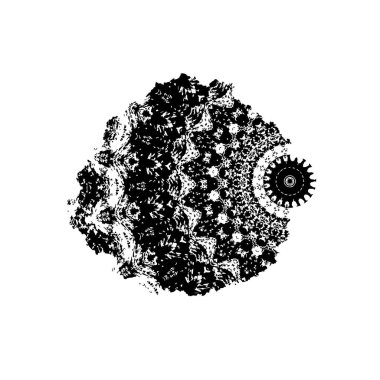 Grunge üst üste biniyor. Soyut siyah-beyaz vektör arkaplanı. Çatlak, leke ve noktalarda kirli desenli tek renkli klasik yüzey. Karanlık korku tarzında eski bir duvar.