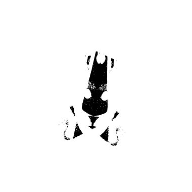 Grunge üst üste biniyor. Soyut siyah-beyaz vektör arkaplanı. Çatlak, leke ve noktalarda kirli desenli tek renkli klasik yüzey. Karanlık korku tarzında eski bir duvar.