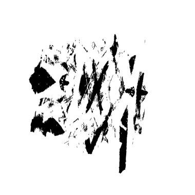 Grunge üst üste biniyor. Soyut siyah-beyaz vektör arkaplanı. Çatlak, leke ve noktalarda kirli desenli tek renkli klasik yüzey. Karanlık korku tarzında eski bir duvar.