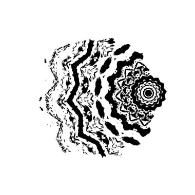 Grunge üst üste biniyor. Soyut siyah-beyaz vektör arkaplanı. Çatlak, leke ve noktalarda kirli desenli tek renkli klasik yüzey. Karanlık korku tarzında eski bir duvar.