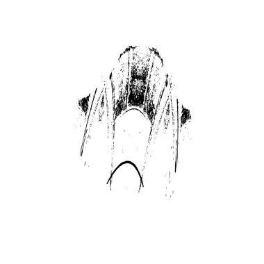 Grunge üst üste biniyor. Soyut siyah-beyaz vektör arkaplanı. Çatlak, leke ve noktalarda kirli desenli tek renkli klasik yüzey. Karanlık korku tarzında eski bir duvar.