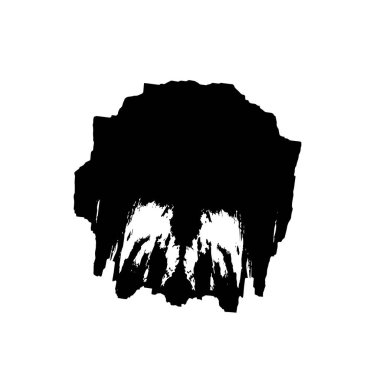 Grunge üst üste biniyor. Soyut siyah-beyaz vektör arkaplanı. Çatlak, leke ve noktalarda kirli desenli tek renkli klasik yüzey. Karanlık korku tarzında eski bir duvar.