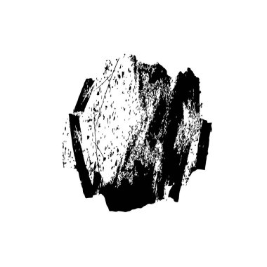 beyaz arkaplanda izole edilmiş siyah fırça darbesinin grunge dokusu 