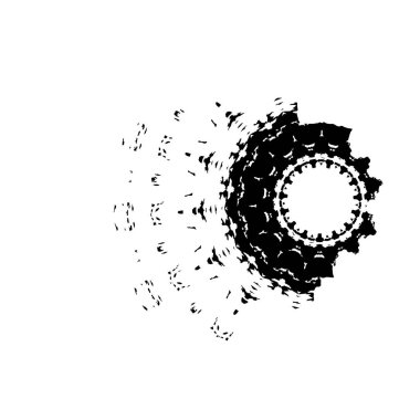 Grunge üst üste biniyor. Soyut siyah-beyaz vektör arkaplanı. Çatlak, leke ve noktalarda kirli desenli tek renkli klasik yüzey. Karanlık korku tarzında eski bir duvar.