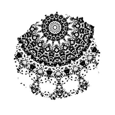 Grunge üst üste biniyor. Soyut siyah-beyaz vektör arkaplanı. Çatlak, leke ve noktalarda kirli desenli tek renkli klasik yüzey. Karanlık korku tarzında eski bir duvar.