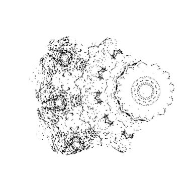 Grunge üst üste biniyor. Soyut siyah-beyaz vektör arkaplanı. Çatlak, leke ve noktalarda kirli desenli tek renkli klasik yüzey. Karanlık korku tarzında eski bir duvar.