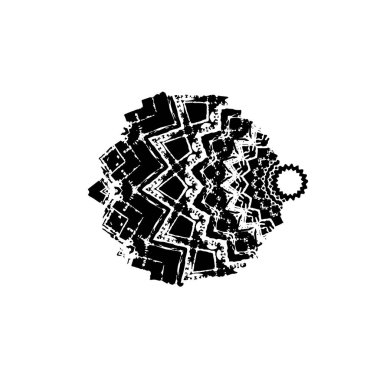 Grunge üst üste biniyor. Soyut siyah-beyaz vektör arkaplanı. Çatlak, leke ve noktalarda kirli desenli tek renkli klasik yüzey. Karanlık korku tarzında eski bir duvar.