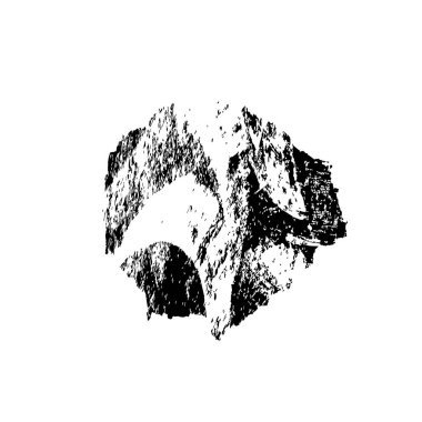 Grunge üst üste biniyor. Soyut siyah-beyaz vektör arkaplanı. Çatlak, leke ve noktalarda kirli desenli tek renkli klasik yüzey. Karanlık korku tarzında eski bir duvar.