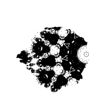 Grunge üst üste biniyor. Soyut siyah-beyaz vektör arkaplanı. Çatlak, leke ve noktalarda kirli desenli tek renkli klasik yüzey. Karanlık korku tarzında eski bir duvar.