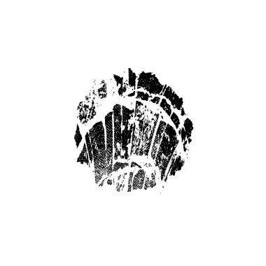 Grunge üst üste biniyor. Soyut siyah-beyaz vektör arkaplanı. Çatlak, leke ve noktalarda kirli desenli tek renkli klasik yüzey. Karanlık korku tarzında eski bir duvar.