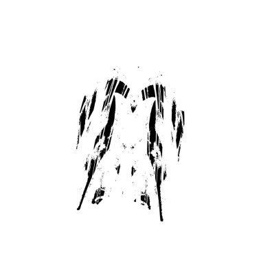 Grunge üst üste biniyor. Soyut siyah-beyaz vektör arkaplanı. Çatlak, leke ve noktalarda kirli desenli tek renkli klasik yüzey. Karanlık korku tarzında eski bir duvar.